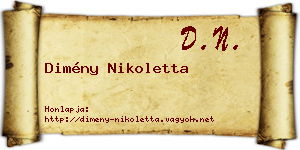 Dimény Nikoletta névjegykártya