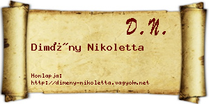 Dimény Nikoletta névjegykártya