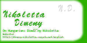 nikoletta dimeny business card